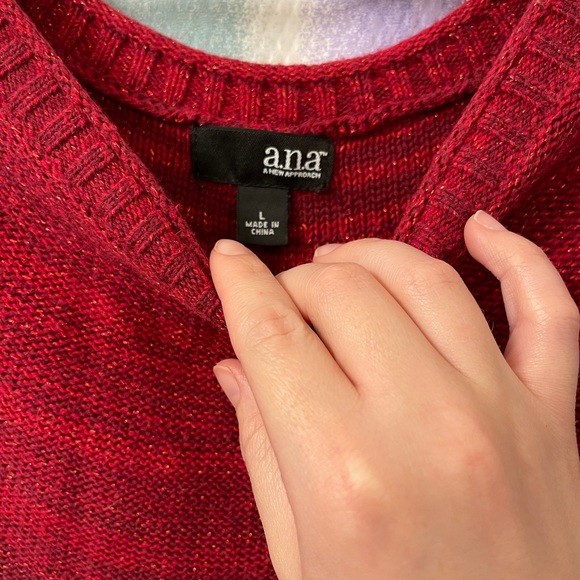 A.N.A red ombré sweater, cropped sleeves - Picture 3 of 7